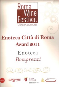 premio 2011 gambero rosso enoteca